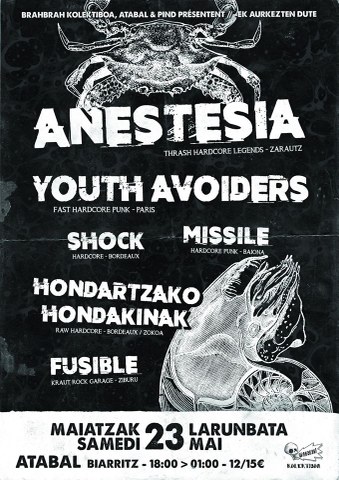 Anestesia + Youth Avoiders + Missile + Fusible + Shock + Hondartzako Hondakinak