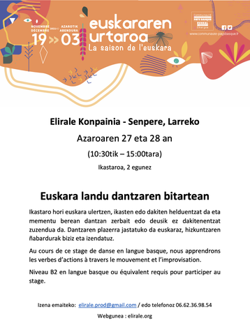 Euskara landu dantzaren bitartez Euskara landu dantzaren bitartez