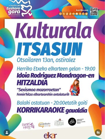 Idoia Rodriguez-Mondragon "Sexismoa mozorroetan" + Korrikaraoke gaualdia