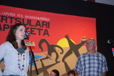 Maindi Murua, Mixel Xalbador II Maindi Murua, Mixel Xalbador II. Xi - La - Ba Bertsulari championship of the North Basque Country. Sara, 2010-09-02. (EKE - Maite Deliart)