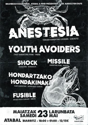 Anestesia + Youth Avoiders + Missile + Fusible + Shock + Hondartzako Hondakinak Anestesia + Youth Avoiders + Missile + Fusible + Shock + Hondartzako Hondakinak