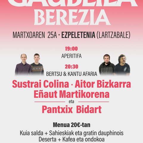 Bertsu eta kantu afaria