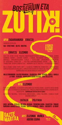 Bostehun eta zutik!