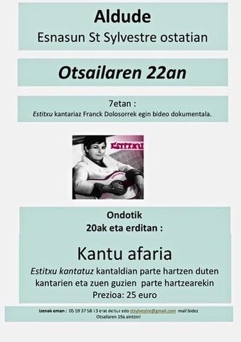 "Estitxu" dokumentala + Kantu Afaria
