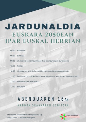 "Euskara 2050ean Ipar Euskal Herrian" jardunaldia "Euskara 2050ean Ipar Euskal Herrian" jardunaldia