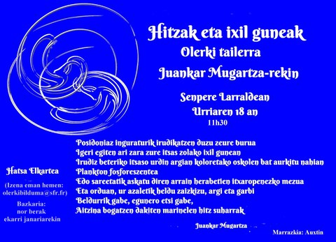 "Hitzak eta ixil guneak" olerki tailerra