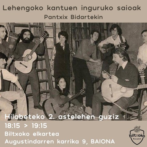 Lehengoko kantuen inguruko saioa Lehengoko kantuen inguruko saioa