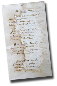 Manuscritos de versos escritos, sobre la vida de pescadores vascos en Terranova ''Ternuaco penac'' (siglo XVIII).