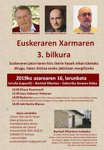 Euskeraren xarmaren 3. bilkura Euskeraren xarmaren 3. bilkura