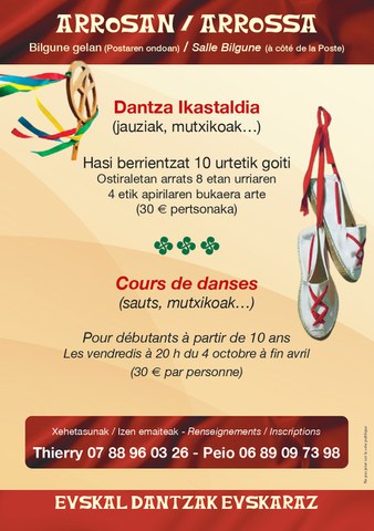 Dantza ikastaldia Arrosan - Izen emateak