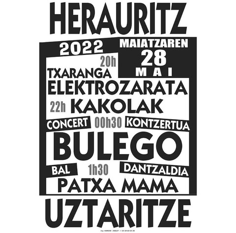Elektrozarata txaranga + Kakolak + Bulego + Patxa Mama