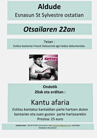 "Estitxu" dokumentala + Kantu Afaria