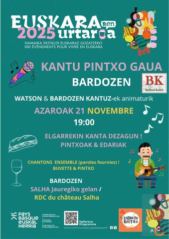 Kantu pintxo gaua Bardozen