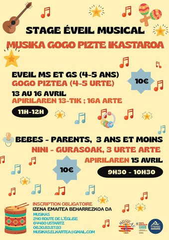Musika gogo pizte ikastaroa (4-5 urte)