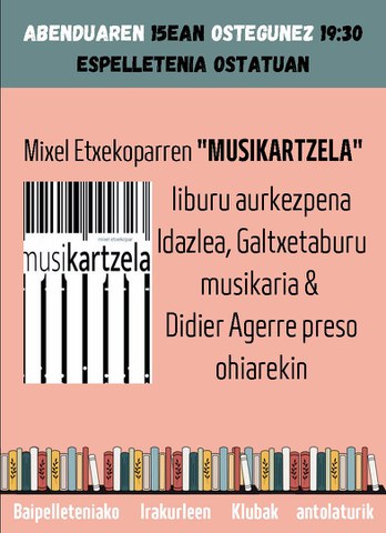 "Musikartzela" liburuaren aurkezpena "Musikartzela" liburuaren aurkezpena
