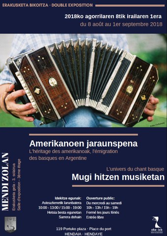 "Amerikanoen jaraunspena" eta "Mugi hitzen musika" erakusketak Hendaian "Amerikanoen jaraunspena" eta "Mugi hitzen musika" erakusketak Hendaian