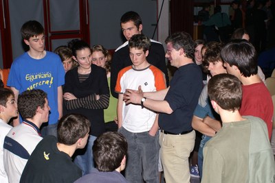 Répétition de la pièce "Kanut" au lycée de Saint-Jean-Pied-de-Port, avec Antton Luku (2006)