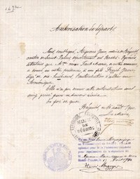 Abiatzeko baimena, Apheça bilduma, Baxe Nafarroako erakustokiko bilduma Abiatzeko baimena, Apheça bilduma, Baxe Nafarroako erakustokiko bilduma