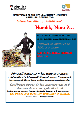 Jon Iruretagoyena "Histoires de danses et de Maîtres à danser" Jon Iruretagoyena "Histoires de danses et de Maîtres à danser"