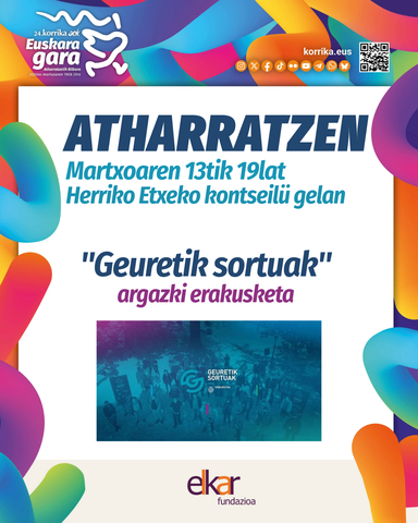 Exposition photo "Geuretik sortuak"