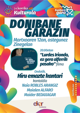 Film "Lurdes Iriondo, ez gera alferrik pasako" + Concert  "Hiru emazte kantari"