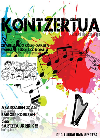 Duo Lurraluma + Chorales des collèges La Citadelle et Jean Pujo + Chorale d'Iparralai