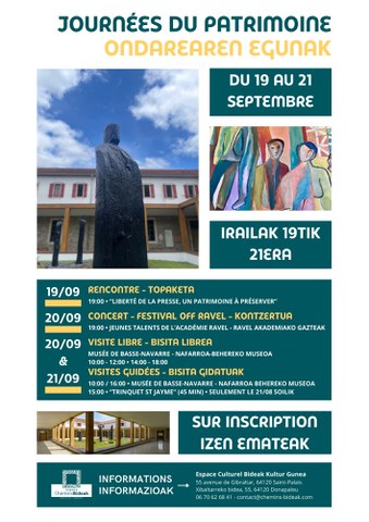 Journées du Patrimoine à l'Espace culturel Bideak