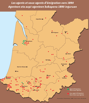 Localisation des agents et sous-agents vers 1890 Localisation des agents et sous-agents vers 1890