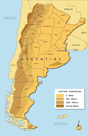 Carte de l'Argentine