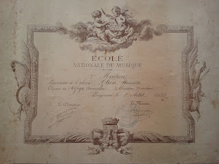 Diplôme de 1899 de l'École nationale de Musique Diplôme de 1899 de l'École nationale de Musique